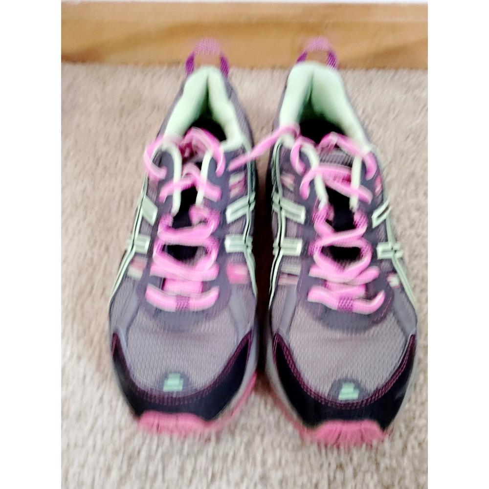 Asics Women 7.5 Gel-Venture 5 Running Training Athletic Gym Shoes Gray Pink Lime - Picture 3 of 12